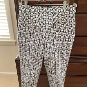 Talbots navy white crop pant